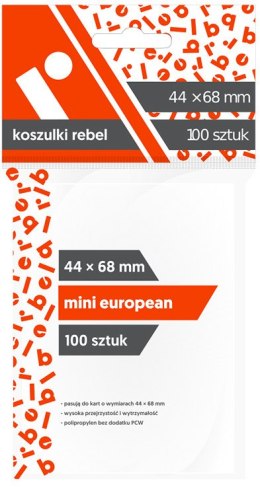 Koszulki na karty Rebel (44x68 mm) "Mini European", 100 sztuk