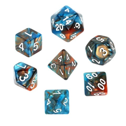 Komplet kości REBEL RPG - Dwukolorowe - Pomarańczowo-niebieskie Komplet kości REBEL RPG - Dwukolorowe - Pomarańczowo-niebieskie