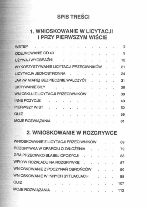 poradnik brydżowy spis treści poradnik brydżowy spis treści