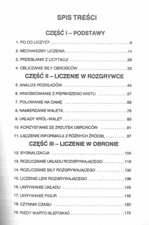 spis treści książki licz i rozgrywaj spis treści książki licz i rozgrywaj