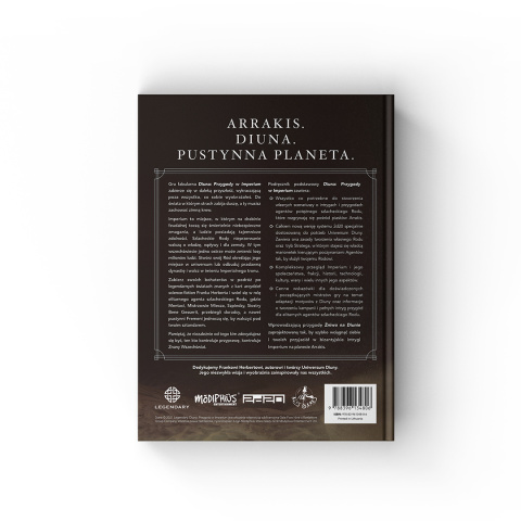 tył podręcznika Diuna RPG tył podręcznika Diuna RPG