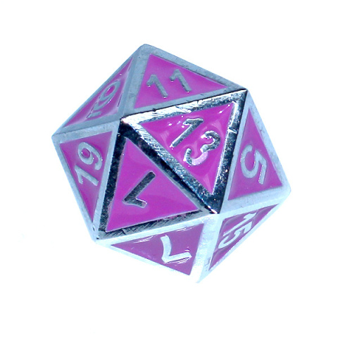 Komplet kości REBEL RPG - Metal - Tłoczona chromowana purpura Komplet kości REBEL RPG - Metal - Tłoczona chromowana purpura