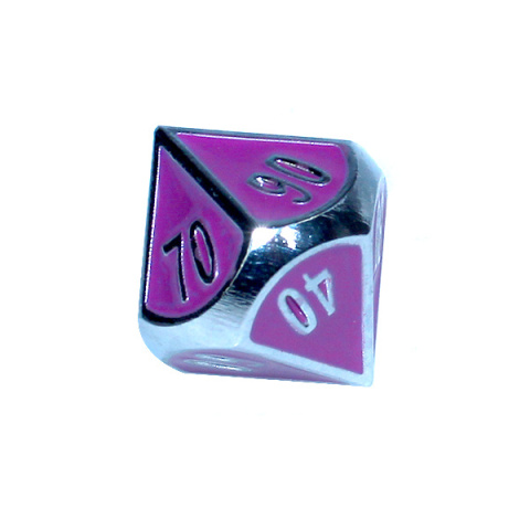 Komplet kości REBEL RPG - Metal - Tłoczona chromowana purpura Komplet kości REBEL RPG - Metal - Tłoczona chromowana purpura