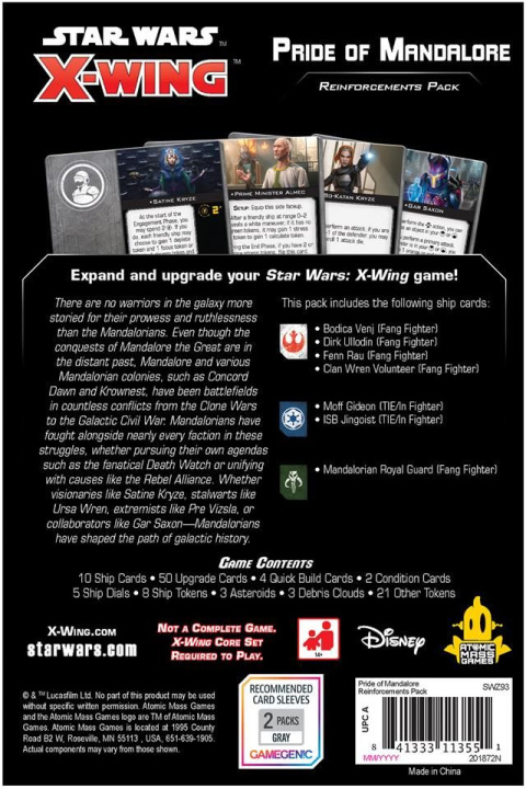 X-Wing 2nd ed.: Pride of Mandalore Reinforcements Pack X-Wing 2nd ed.: Pride of Mandalore Reinforcements Pack