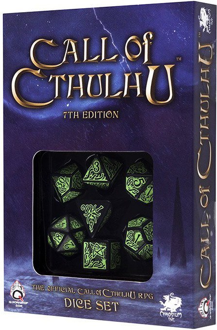 Komplet Kości "Zew Cthulhu" 7th Edition - Czarno-zielony Komplet Kości "Zew Cthulhu" 7th Edition - Czarno-zielony