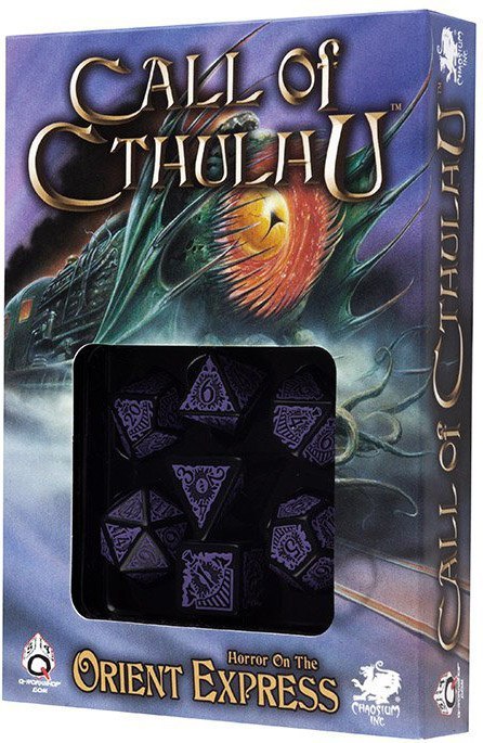 Komplet Kości "Zew Cthulhu" Horror w Orient Express - Czarno-fioletowy Komplet Kości "Zew Cthulhu" Horror w Orient Express - Czarno-fioletowy