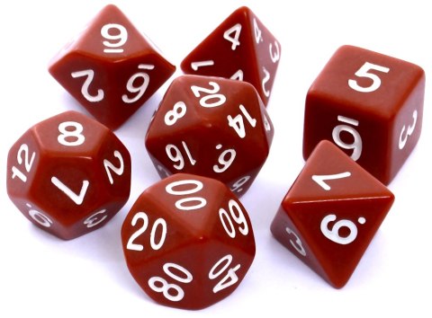 Komplet kości REBEL RPG - Matowe - Brązowe Komplet kości REBEL RPG - Matowe - Brązowe