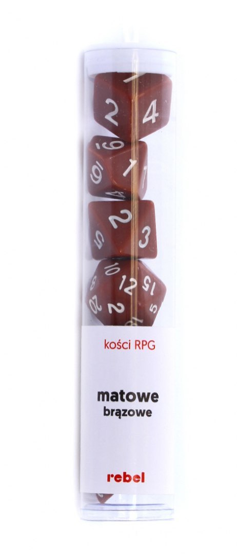 Komplet kości REBEL RPG - Matowe - Brązowe Komplet kości REBEL RPG - Matowe - Brązowe