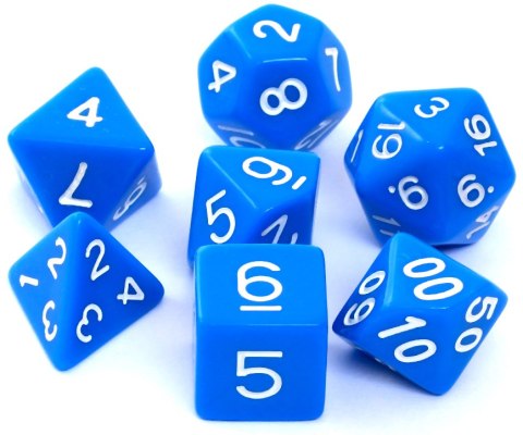 Komplet kości REBEL RPG - Matowe - Niebieskie Komplet kości REBEL RPG - Matowe - Niebieskie