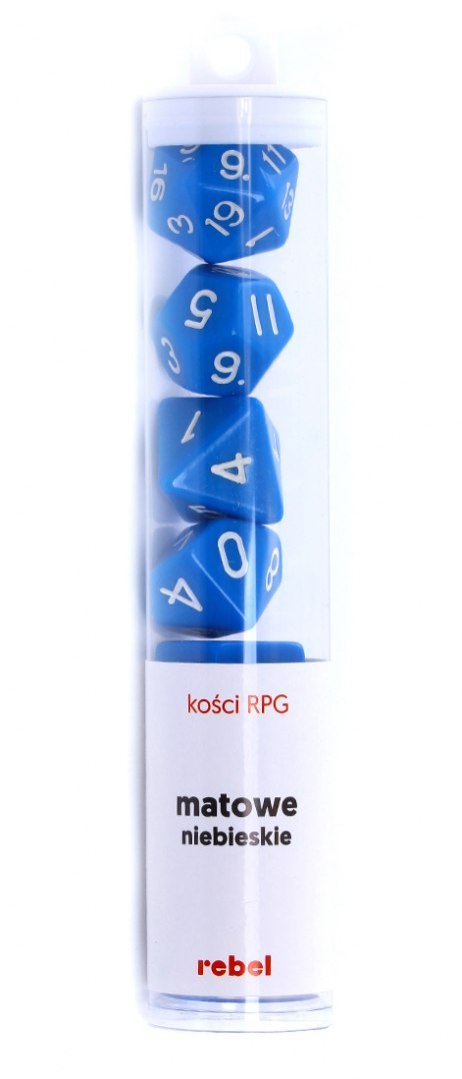 Komplet kości REBEL RPG - Matowe - Niebieskie Komplet kości REBEL RPG - Matowe - Niebieskie