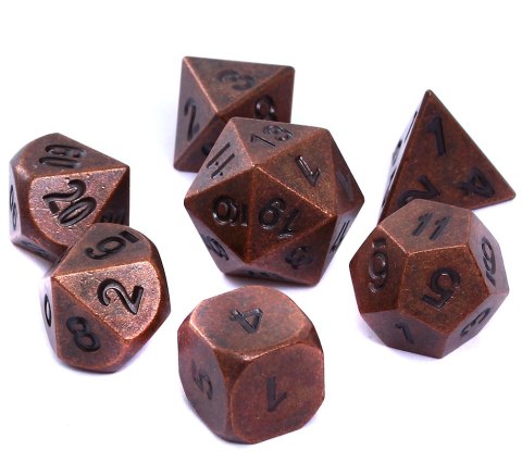 Komplet kości REBEL RPG - Metal - Antyczna miedź Komplet kości REBEL RPG - Metal - Antyczna miedź