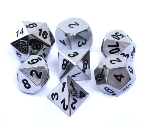 Komplet kości REBEL RPG - Metal - Polerowane srebro Komplet kości REBEL RPG - Metal - Polerowane srebro