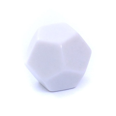 Kość REBEL matowa 12 Ścian - 21 mm - Bez symboli - Biała Kość REBEL matowa 12 Ścian - 21 mm - Bez symboli - Biała