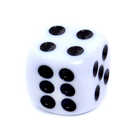Kość REBEL matowa 6 Ścian - 12 mm - Oczka - Biała Kość REBEL matowa 6 Ścian - 12 mm - Oczka - Biała