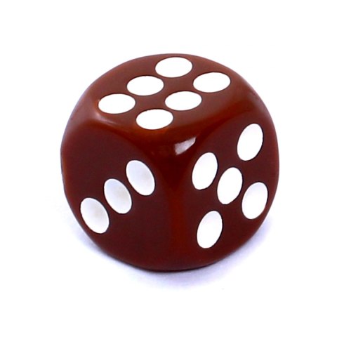 Kość REBEL matowa 6 Ścian - 12 mm - Oczka - Brązowa Kość REBEL matowa 6 Ścian - 12 mm - Oczka - Brązowa