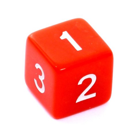 Kość REBEL matowa 6 Ścian - Cyfry - Czerwona, k6 Kość REBEL matowa 6 Ścian - Cyfry - Czerwona, k6