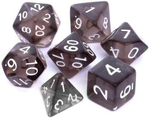 Komplet kości REBEL RPG - Kryształowe - Czarne Komplet kości REBEL RPG - Kryształowe - Czarne