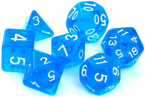 Komplet kości REBEL RPG - Kryształowe - Niebieskie Komplet kości REBEL RPG - Kryształowe - Niebieskie