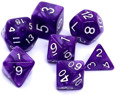 Komplet kości REBEL RPG - Perłowe - Fioletowe Komplet kości REBEL RPG - Perłowe - Fioletowe