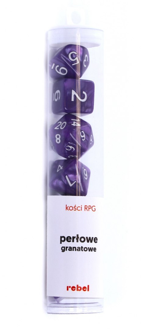 Komplet kości REBEL RPG - Perłowe - Fioletowe Komplet kości REBEL RPG - Perłowe - Fioletowe