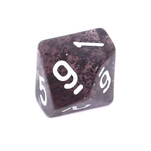 Kość REBEL brokatowa 10 Ścian - Cyfry - Czarna Kość REBEL brokatowa 10 Ścian - Cyfry - Czarna