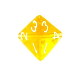 Kość REBEL kryształowa 4 Ściany - Cyfry - Żółta
