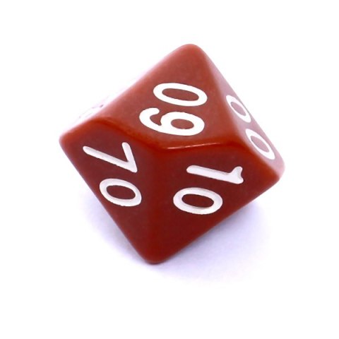 Kość REBEL matowa 10 Ścian (setka) - Cyfry - Brązowa Kość REBEL matowa 10 Ścian (setka) - Cyfry - Brązowa