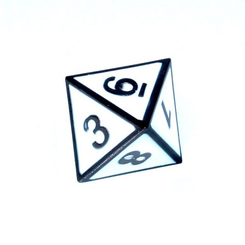 Komplet kości REBEL RPG - Metal - Tłoczona obsydianowa biel Komplet kości REBEL RPG - Metal - Tłoczona obsydianowa biel