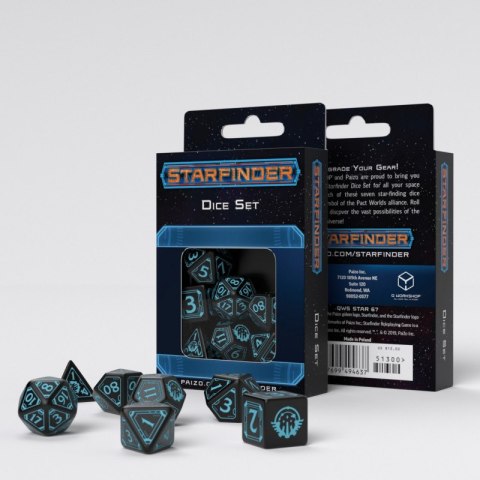 Komplet kości - Starfinder - Niebiesko-czarny Komplet kości - Starfinder - Niebiesko-czarny